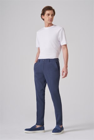 Morven Erkek İndigo Trend Gofre Slim Fit Pantolon
