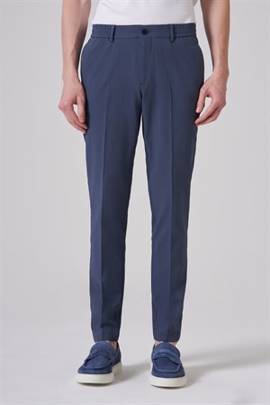 Morven Erkek İndigo Trend Gofre Slim Fit Pantolon