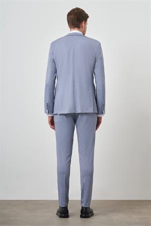 Morven Erkek İndigo Trend Slim Fit Mono Yaka Takım Elbise