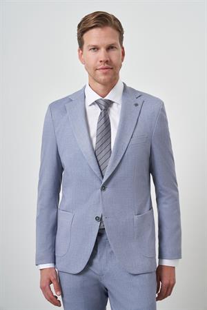 Morven Erkek İndigo Trend Slim Fit Mono Yaka Takım Elbise