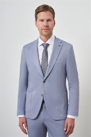 Morven Erkek İndigo Trend Slim Fit Mono Yaka Takım Elbise