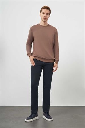 Morven Erkek KAHVE Basic Bisiklet Yaka Sweat-Shirt