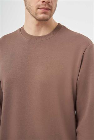 Morven Erkek KAHVE Basic Bisiklet Yaka Sweat-Shirt