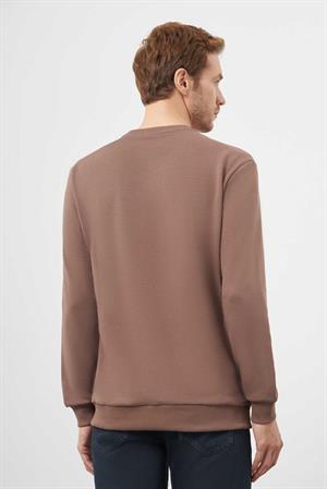 Morven Erkek KAHVE Basic Bisiklet Yaka Sweat-Shirt