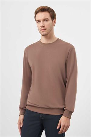 Morven Erkek KAHVE Basic Bisiklet Yaka Sweat-Shirt