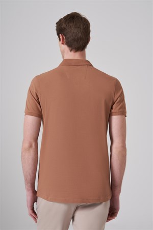 Morven Erkek KAHVE Basic Polo Yaka Dynamic Fit T-Shirt