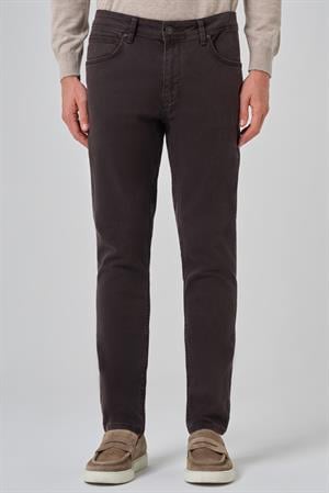 Morven Erkek KAHVE Denim 5 Cep Slim Fit Jean Kot Pantolon