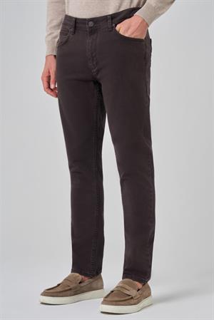 Morven Erkek KAHVE Denim 5 Cep Slim Fit Jean Kot Pantolon