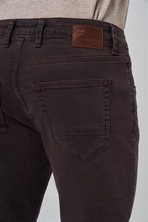 Morven Erkek KAHVE Denim 5 Cep Slim Fit Jean Kot Pantolon