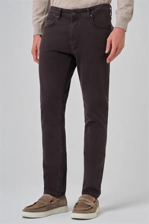 Morven Erkek KAHVE Denim 5 Cep Slim Fit Jean Kot Pantolon