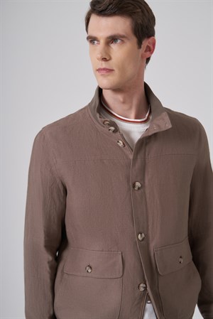 Morven Erkek KAHVE Keten Bomber Mont