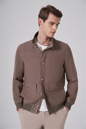 Morven Erkek KAHVE Keten Bomber Mont
