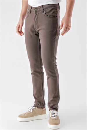 Morven Erkek KAHVE Mevsimlik Pamuk 5 Cep Slim Fit Jean Pantolon