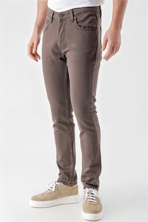 Morven Erkek KAHVE Mevsimlik Pamuk 5 Cep Slim Fit Jean Pantolon