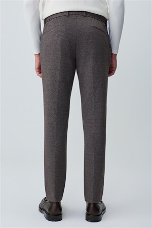 Morven Erkek KAHVE Örme Trend Çizgili Slim Fit Pantolon