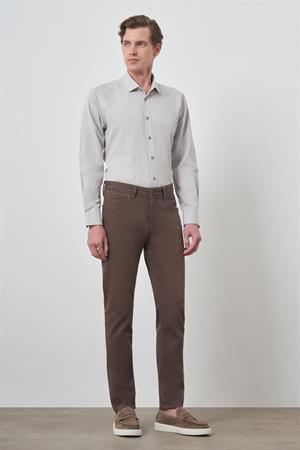 Morven Erkek KAHVE Pamuk 5 Cep Slim Fit Jean Kot Pantolon
