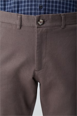 Morven Erkek KAHVE Pamuk Trend Desenli Slim Fit Chino Pantolon