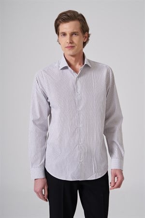 Morven Erkek KAHVE Pamuk Trend Dynamic Fit İtalyan Yaka Gömlek