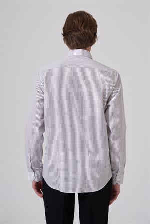 Morven Erkek KAHVE Pamuk Trend Dynamic Fit İtalyan Yaka Gömlek