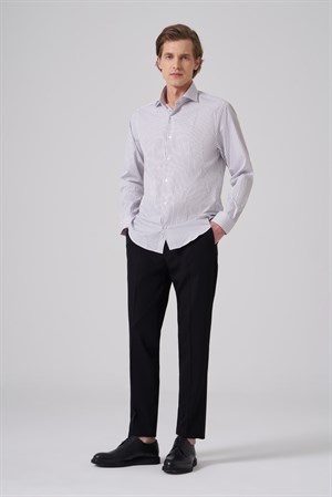 Morven Erkek KAHVE Pamuk Trend Dynamic Fit İtalyan Yaka Gömlek