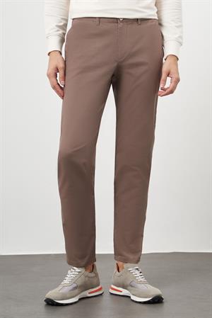 Morven Erkek KAHVE Pamuk Yan Cep Slim Fit Chino Pantolon