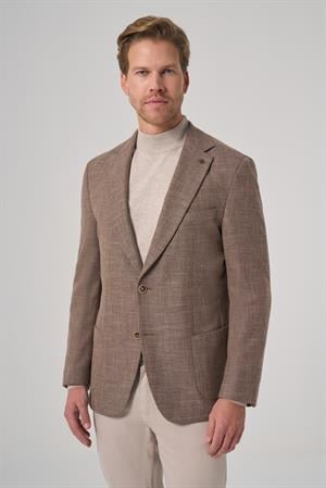 Morven Erkek KAHVE Poliviskon Trend Desenli Dynamic Fit Mono Yaka Ceket