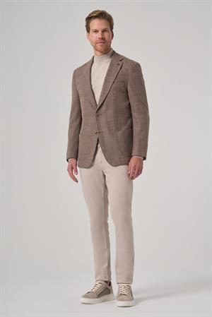 Morven Erkek KAHVE Poliviskon Trend Desenli Dynamic Fit Mono Yaka Ceket