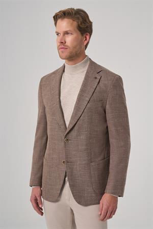 Morven Erkek KAHVE Poliviskon Trend Desenli Dynamic Fit Mono Yaka Ceket