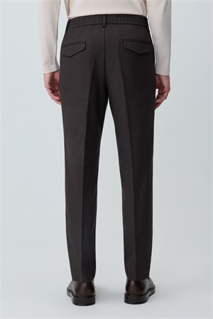 Morven Erkek KAHVE Poliviskon Trend Düz Slim Fit Pantolon