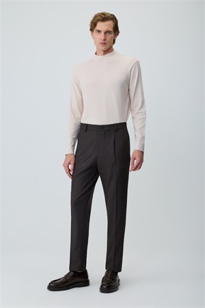 Morven Erkek KAHVE Poliviskon Trend Düz Slim Fit Pantolon