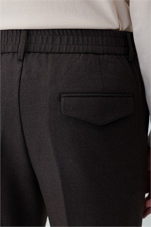 Morven Erkek KAHVE Poliviskon Trend Düz Slim Fit Pantolon
