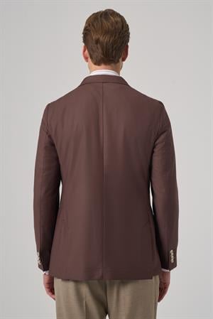 Morven Erkek KAHVE Slim Fit Mono Yaka Ceket