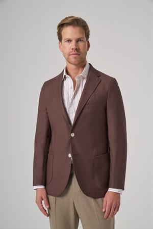 Morven Erkek KAHVE Slim Fit Mono Yaka Ceket