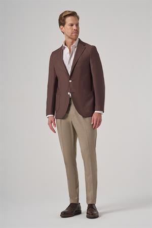 Morven Erkek KAHVE Slim Fit Mono Yaka Ceket