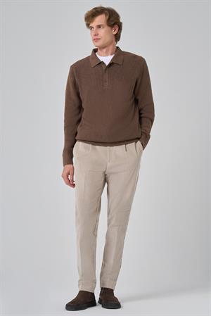 Morven Erkek KAHVE Trend Polo Yaka Dynamic Fit Rahat Kesim Triko