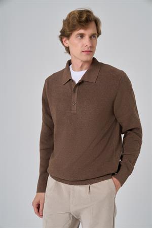 Morven Erkek KAHVE Trend Polo Yaka Dynamic Fit Rahat Kesim Triko