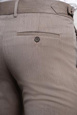 Morven Erkek KAHVE Trend Slim Fit Dar Kesim Pileli Pantolon