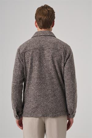 Morven Erkek KAHVE Trend Yünlü Dinamik Fit Gömlek Ceket
