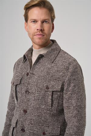 Morven Erkek KAHVE Trend Yünlü Dinamik Fit Gömlek Ceket