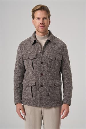 Morven Erkek KAHVE Trend Yünlü Dinamik Fit Gömlek Ceket