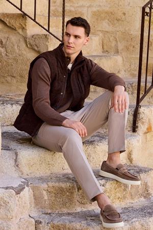 Morven Erkek KAHVE Trend Yünlü Dinamik Fit Şişme Yelek