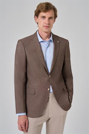 Morven Erkek KAHVE Yünlü Dynamic Fit Rahat Kesim Ceket