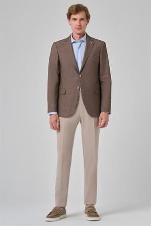 Morven Erkek KAHVE Yünlü Dynamic Fit Rahat Kesim Ceket