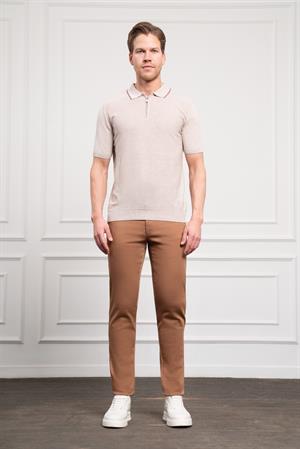 Morven Erkek Kemik Trend  Polo Yaka Dinamik Fit Rahat Kesim T-Shirt