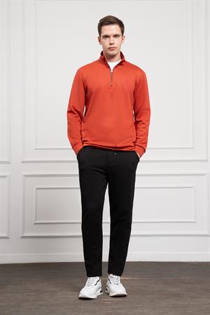 Morven Erkek Kiremit Femuarlı Bato Yaka Dynamic Fit Rahat Kesim Sweatshirt