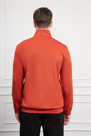 Morven Erkek Kiremit Femuarlı Bato Yaka Dynamic Fit Rahat Kesim Sweatshirt