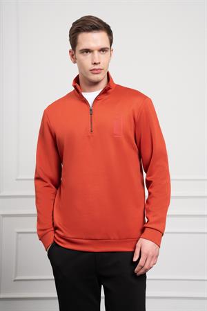 Morven Erkek Kiremit Femuarlı Bato Yaka Dynamic Fit Rahat Kesim Sweatshirt