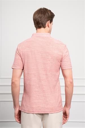 Morven Erkek Kiremit Trend Apaçi Yaka Dynamic Fit Kısa Kollu Gömlek