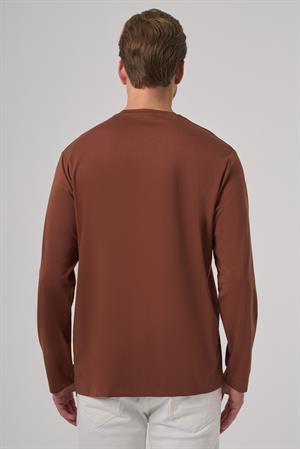 Morven Erkek Kiremit Trend Bisiklet Yaka Rayon Sweatshirt