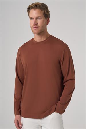 Morven Erkek Kiremit Trend Bisiklet Yaka Rayon Sweatshirt